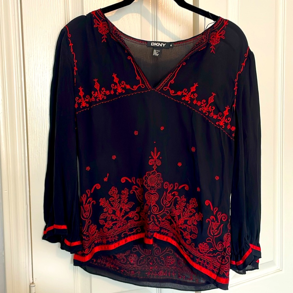 DKNY Silk lace top